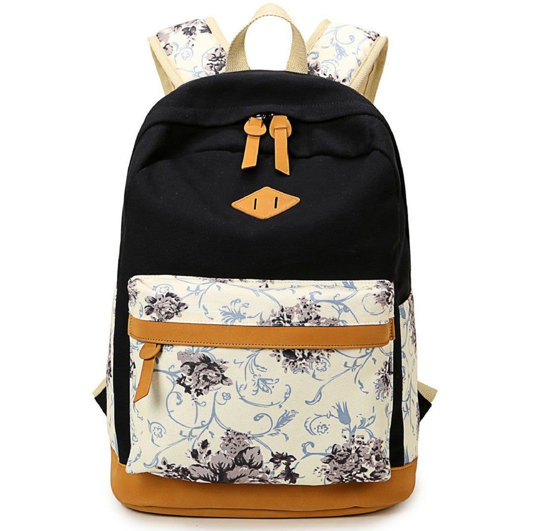 Floral Splicing Casual School Backpack Travel Bag - Meet Yours Fashion - 11
