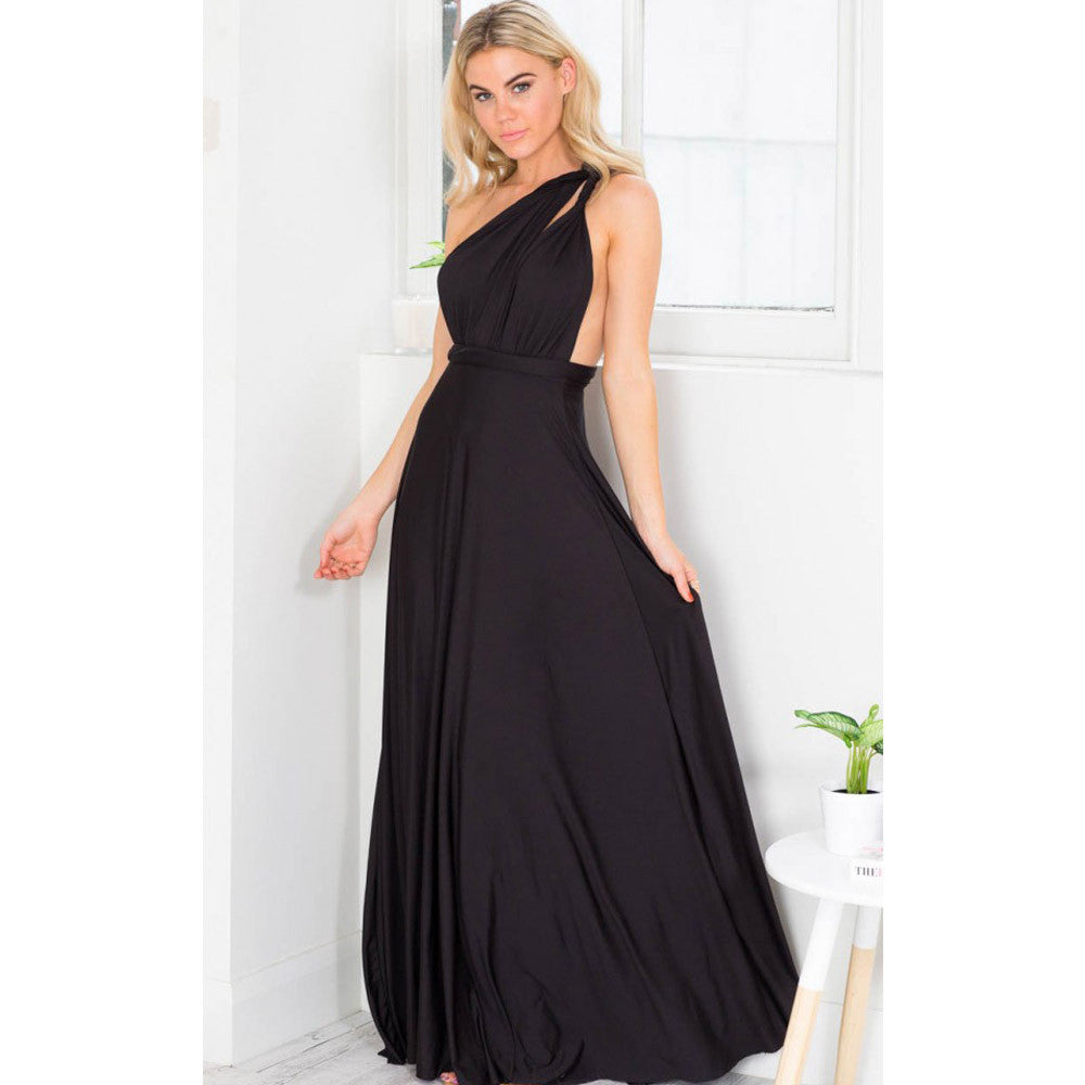 Back Cross V-neck Bandage Floor Length Prom Dress - Meet Yours Fashion - 15