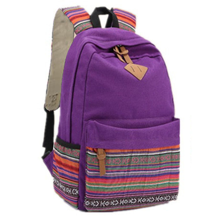 Retro Embroidery Canvas Backpack School Bag