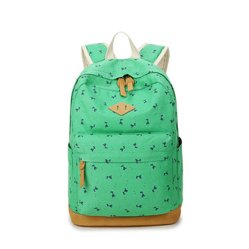 Giraffe Print Simple Fashion Canvas School Backpack - Meet Yours Fashion - 1