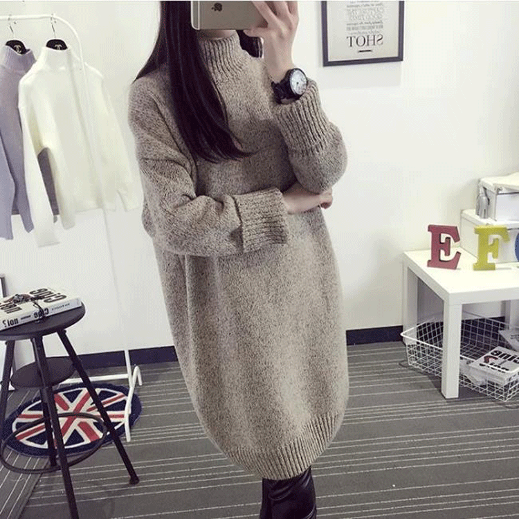 High Knit Student Pullover Upset Long Sweater - Meet Yours Fashion - 2