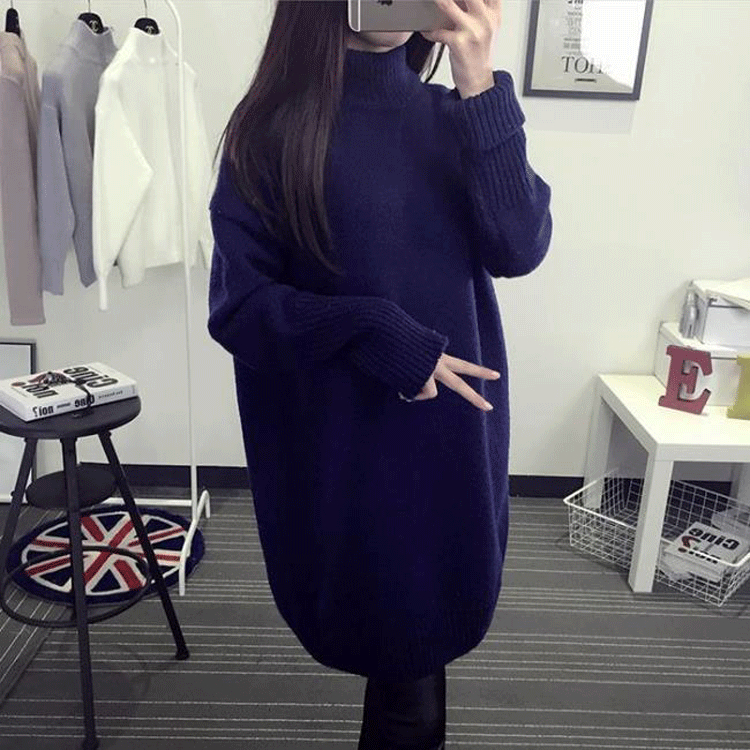 High Knit Student Pullover Upset Long Sweater - Meet Yours Fashion - 7