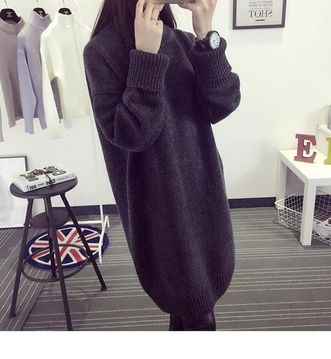 High Knit Student Pullover Upset Long Sweater - Meet Yours Fashion - 5
