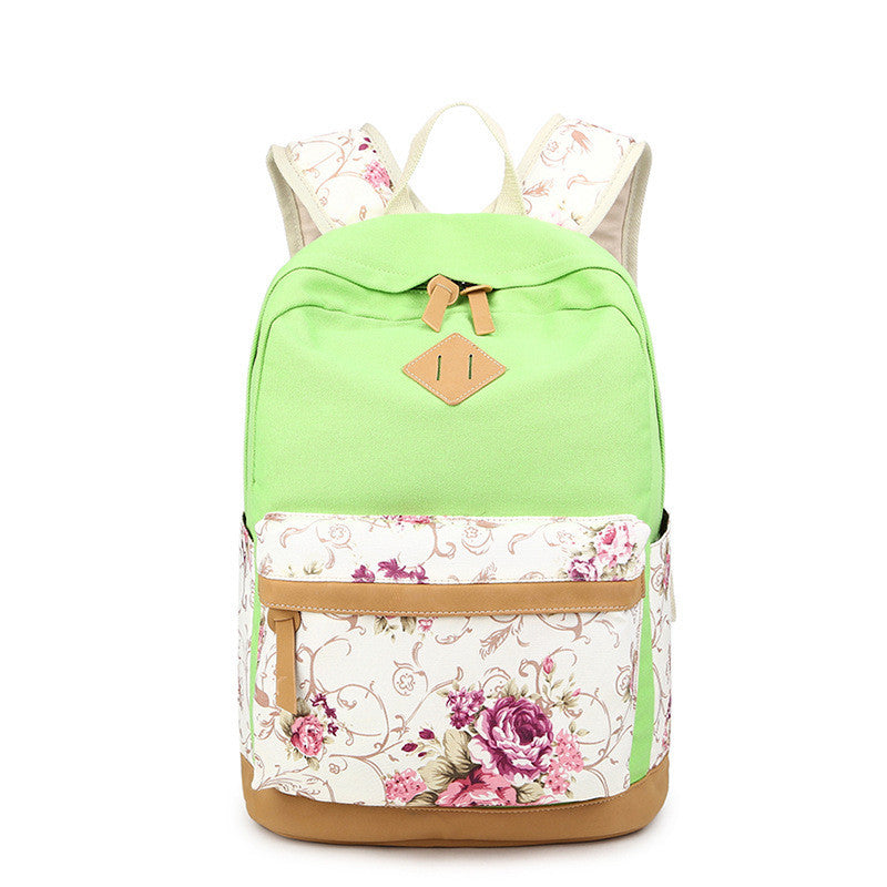Floral Splicing Casual School Backpack Travel Bag - Meet Yours Fashion - 3