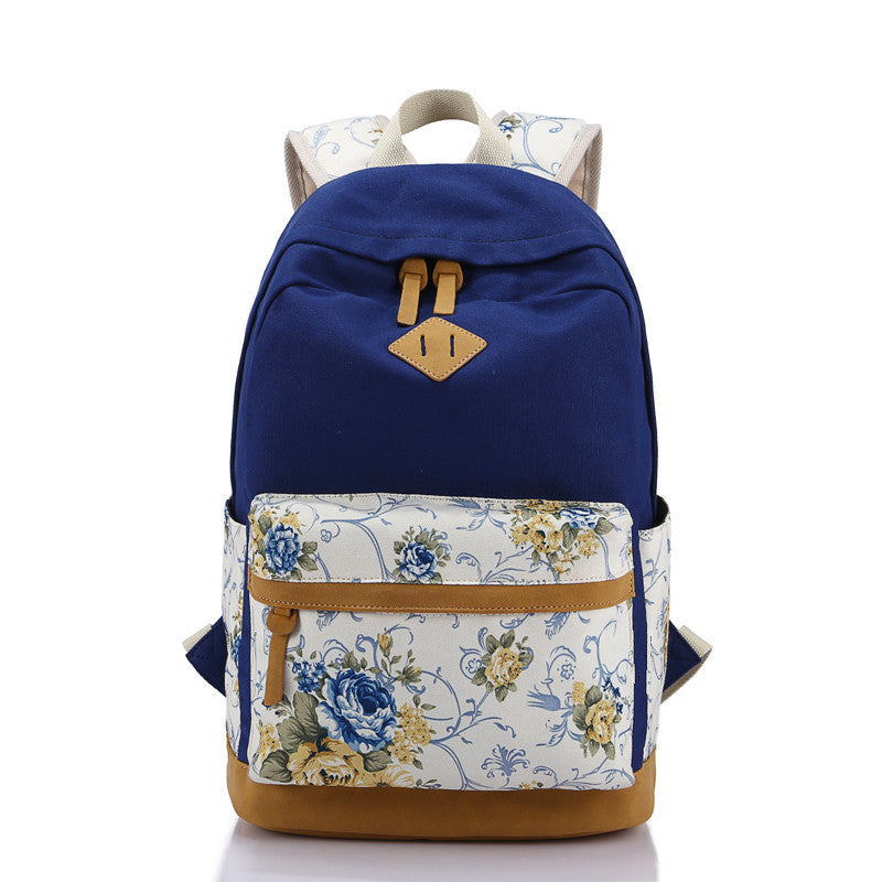 Floral Splicing Casual School Backpack Travel Bag - Meet Yours Fashion - 5