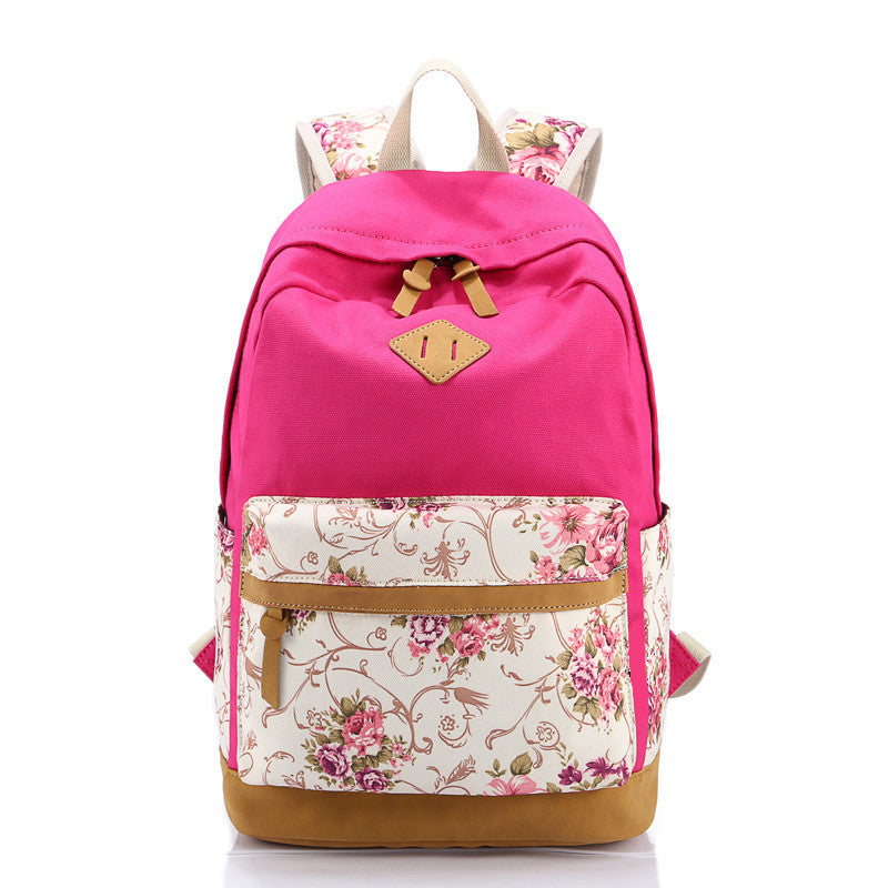 Floral Splicing Casual School Backpack Travel Bag - Meet Yours Fashion - 9