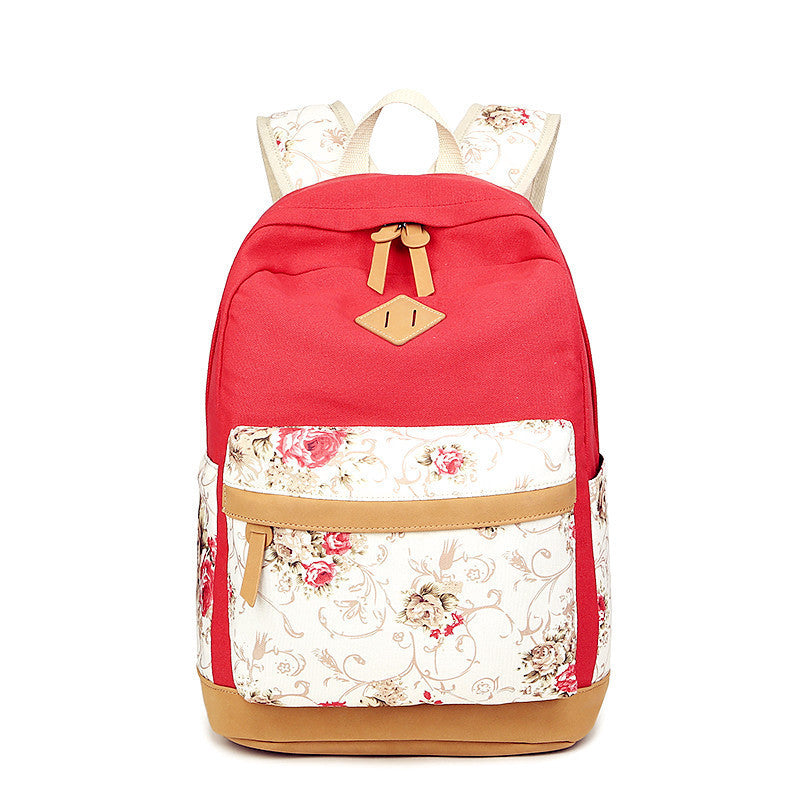 Floral Splicing Casual School Backpack Travel Bag - Meet Yours Fashion - 10