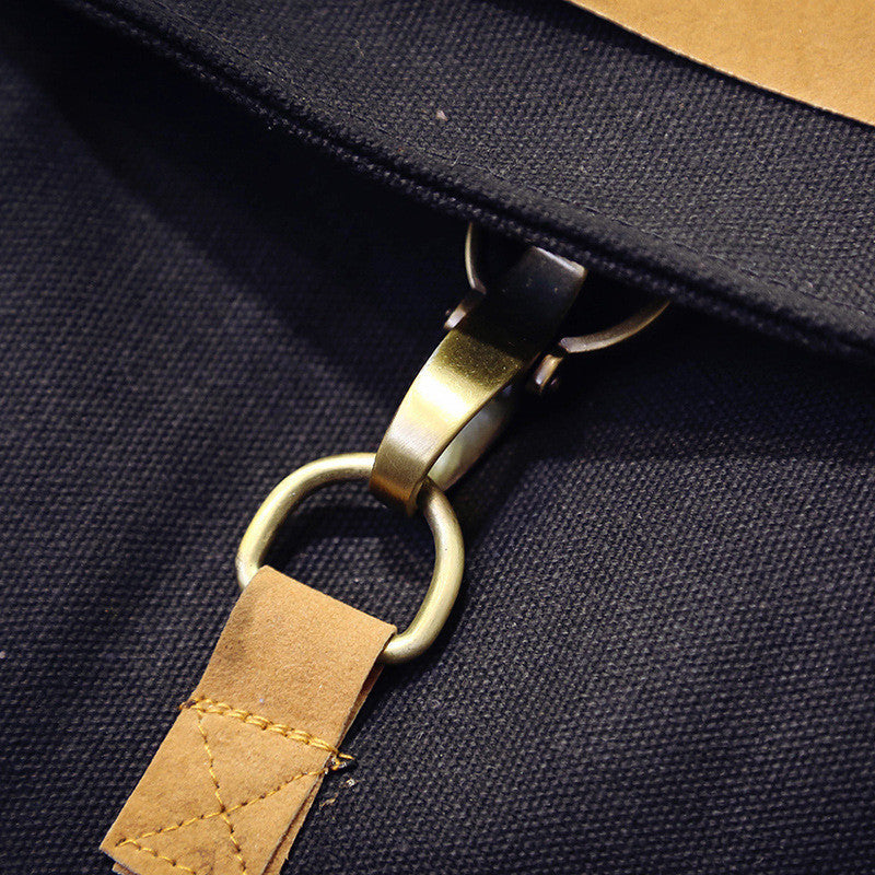 Belt Fastener Solid Color Canvas Backpack School Bag - Meet Yours Fashion - 7