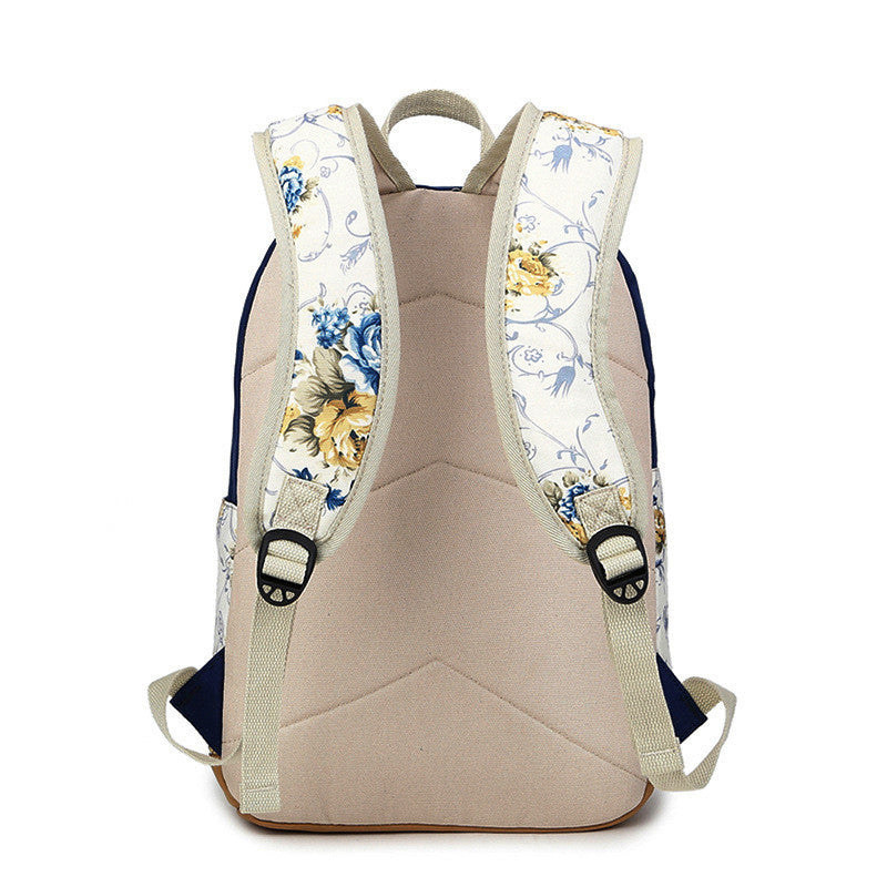 Floral Splicing Casual School Backpack Travel Bag - Meet Yours Fashion - 12