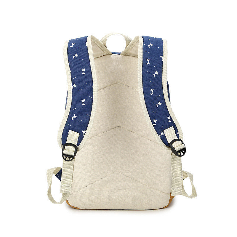 Giraffe Print Simple Fashion Canvas School Backpack - Meet Yours Fashion - 7