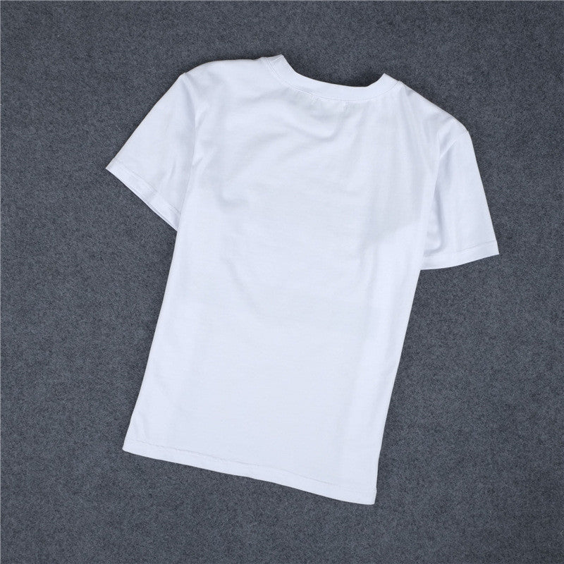Letter Print Short Sleeve Scoop Short T-shirt - Meet Yours Fashion - 6