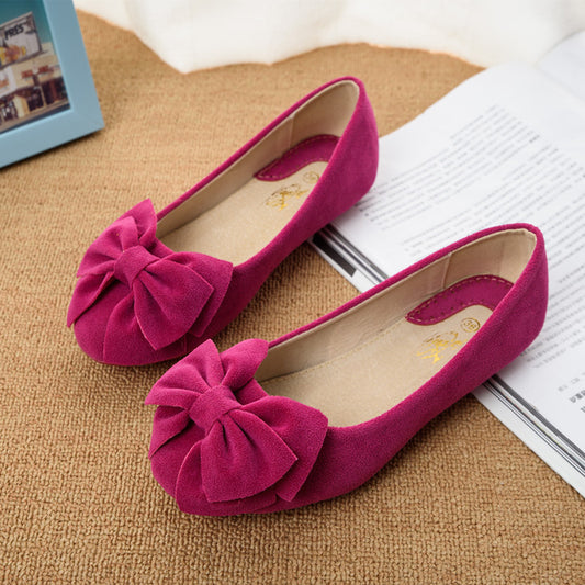 Free Shipping Bowknot Suede Comfortable Flat Shoes Sneaker