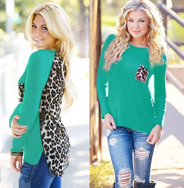 Scoop Leopard Print Long Sleeves Pockets Blouse - Meet Yours Fashion - 6