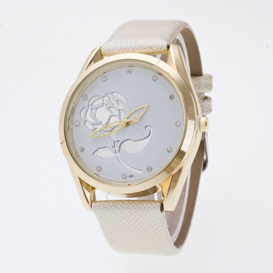 3D Rose Crystal Casual Watch