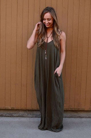 Spaghetti Strap V-neck Pleated Floor-length Long Cotton Loose Dress - Meet Yours Fashion - 7