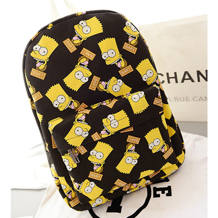 Cute Cartoon Simpson Print Canvas School Backpack Bag - Meet Yours Fashion - 2