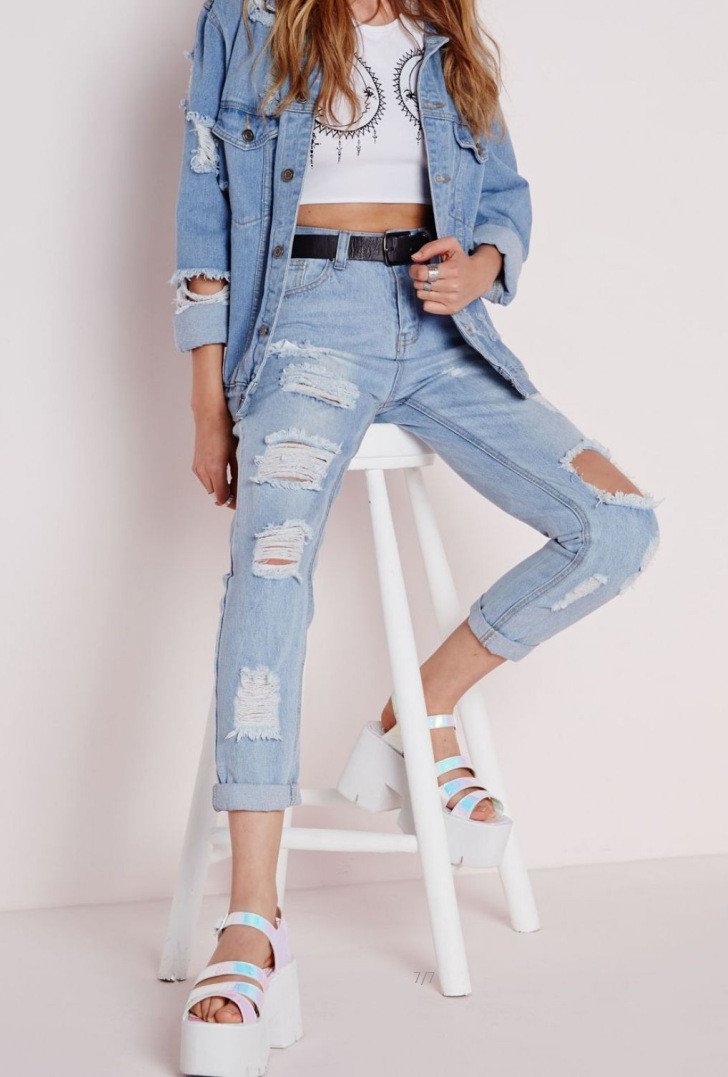 Sexy Cut Out Straight Beggar Jeans - Meet Yours Fashion - 2
