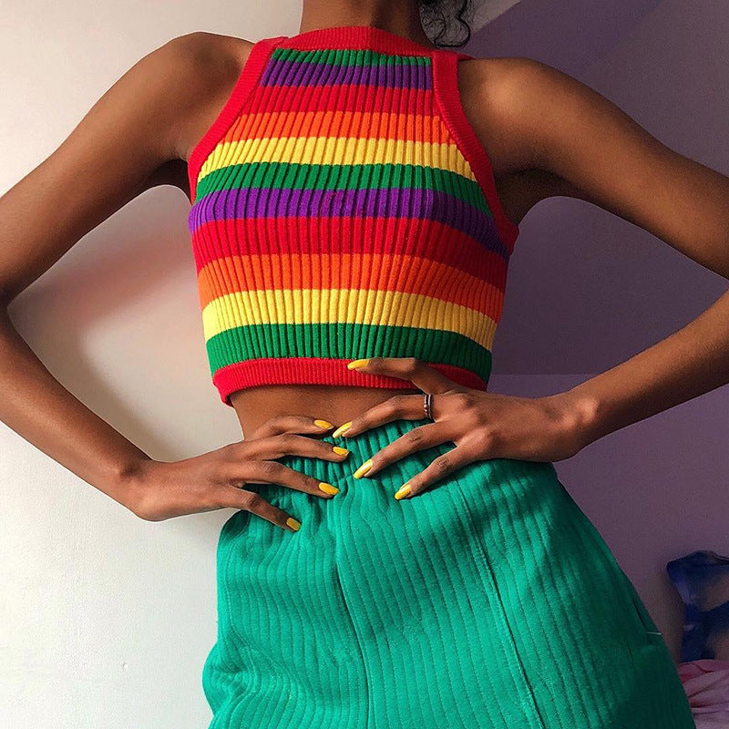 Knitted Rainbow vest