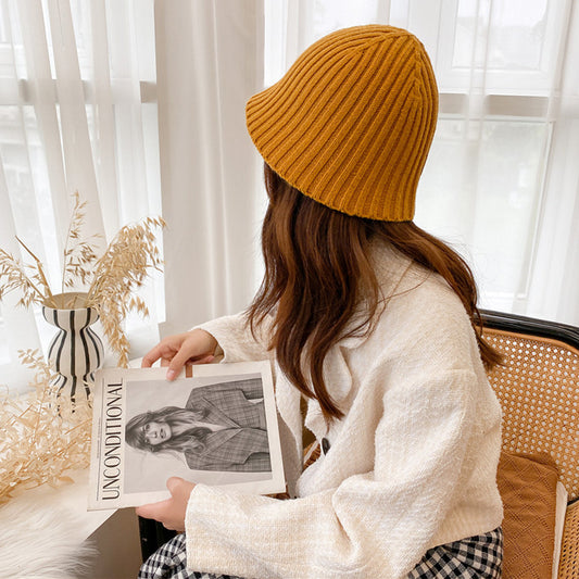 Autumn And Winter Knitting Wool Fisherman's Hat Pit Strip Versatile Women's Basin Hat