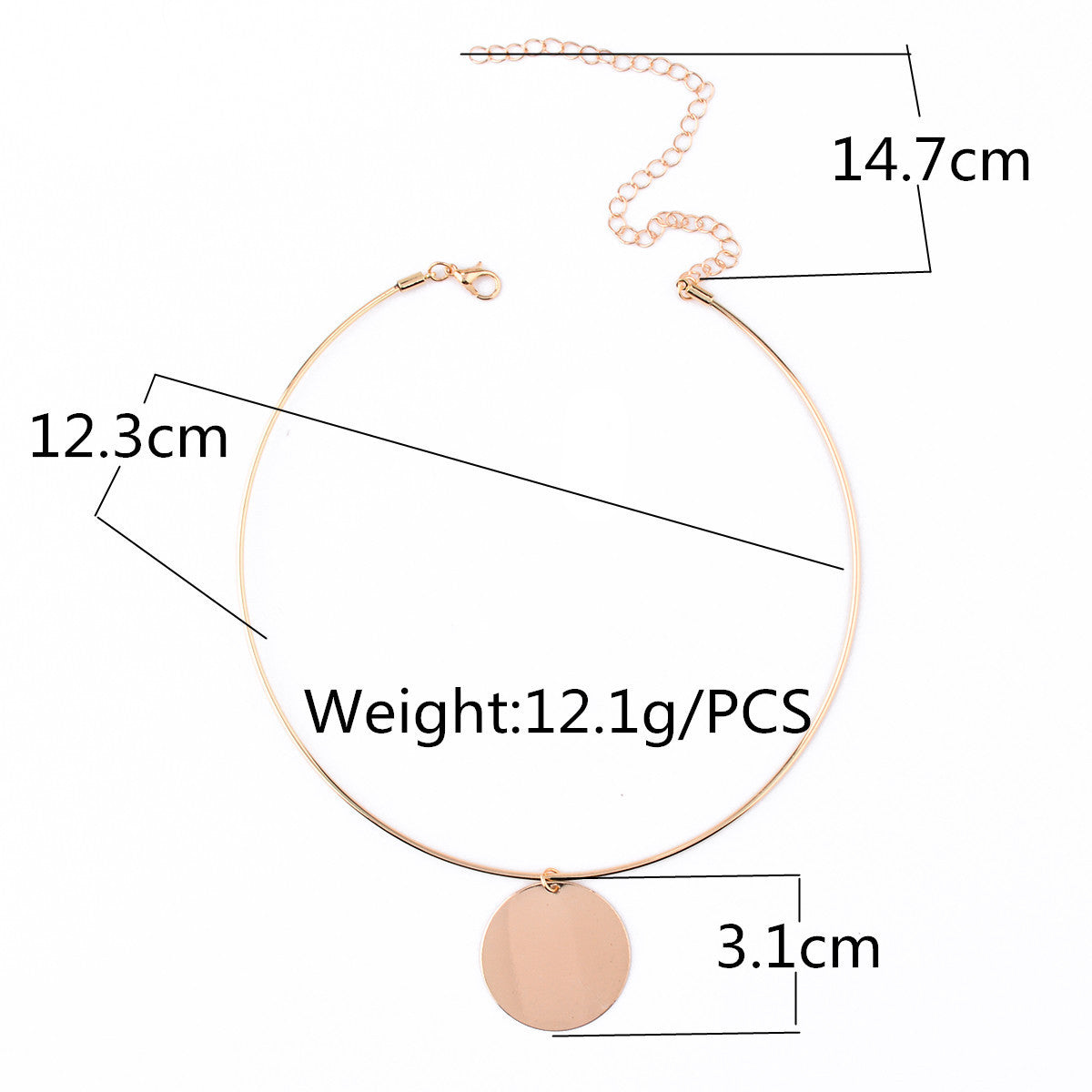 Copper Collar Sequins Clavicle Necklace
