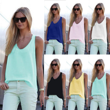 Pure Color Scoop Casual Sleeves Street Chic Vest - Meet Yours Fashion - 2