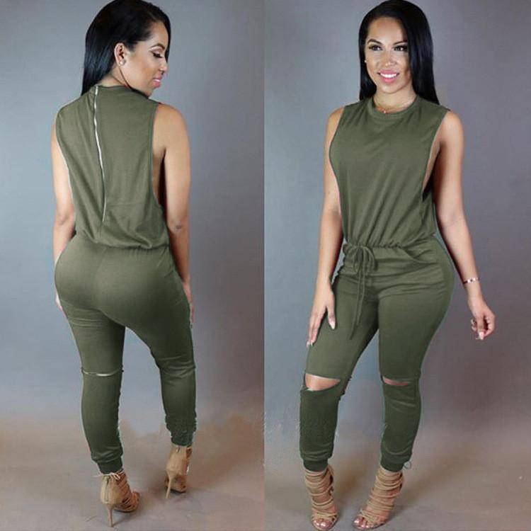 Backless Sexy Scoop Bandage Hollow Out Jumpsuits - Meet Yours Fashion - 8
