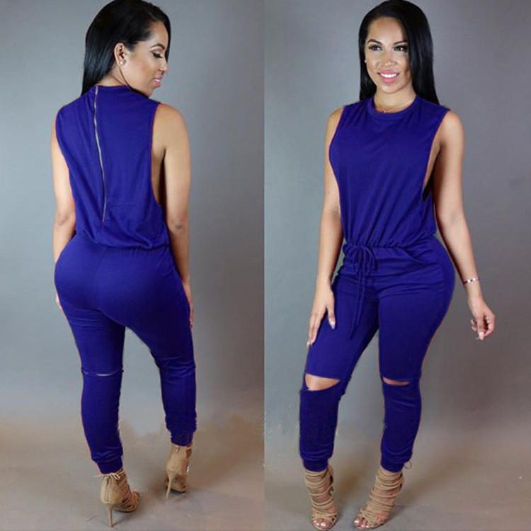 Backless Sexy Scoop Bandage Hollow Out Jumpsuits - Meet Yours Fashion - 7