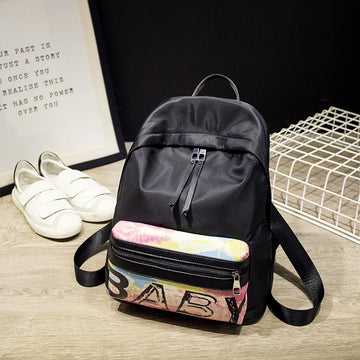 Letter Floral Print Fashion PU Backpack - Meet Yours Fashion - 1