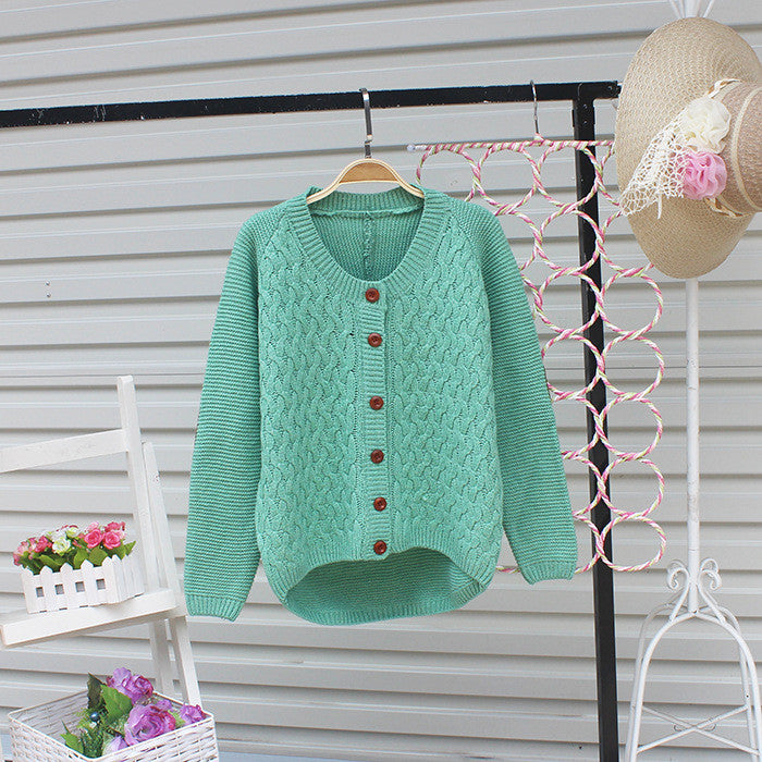 Cardigan Pure Color Elbow Patch Knit Sweater - Meet Yours Fashion - 2