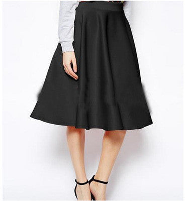 High Waist Pleated Solid Long Skirts - Meet Yours Fashion - 4