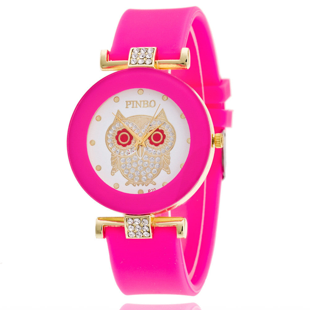 Owl Crystal Silica Quartz Watch