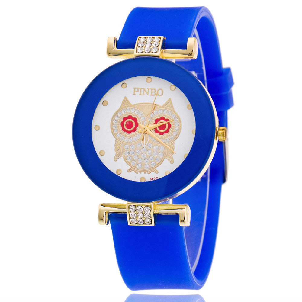 Owl Crystal Silica Quartz Watch