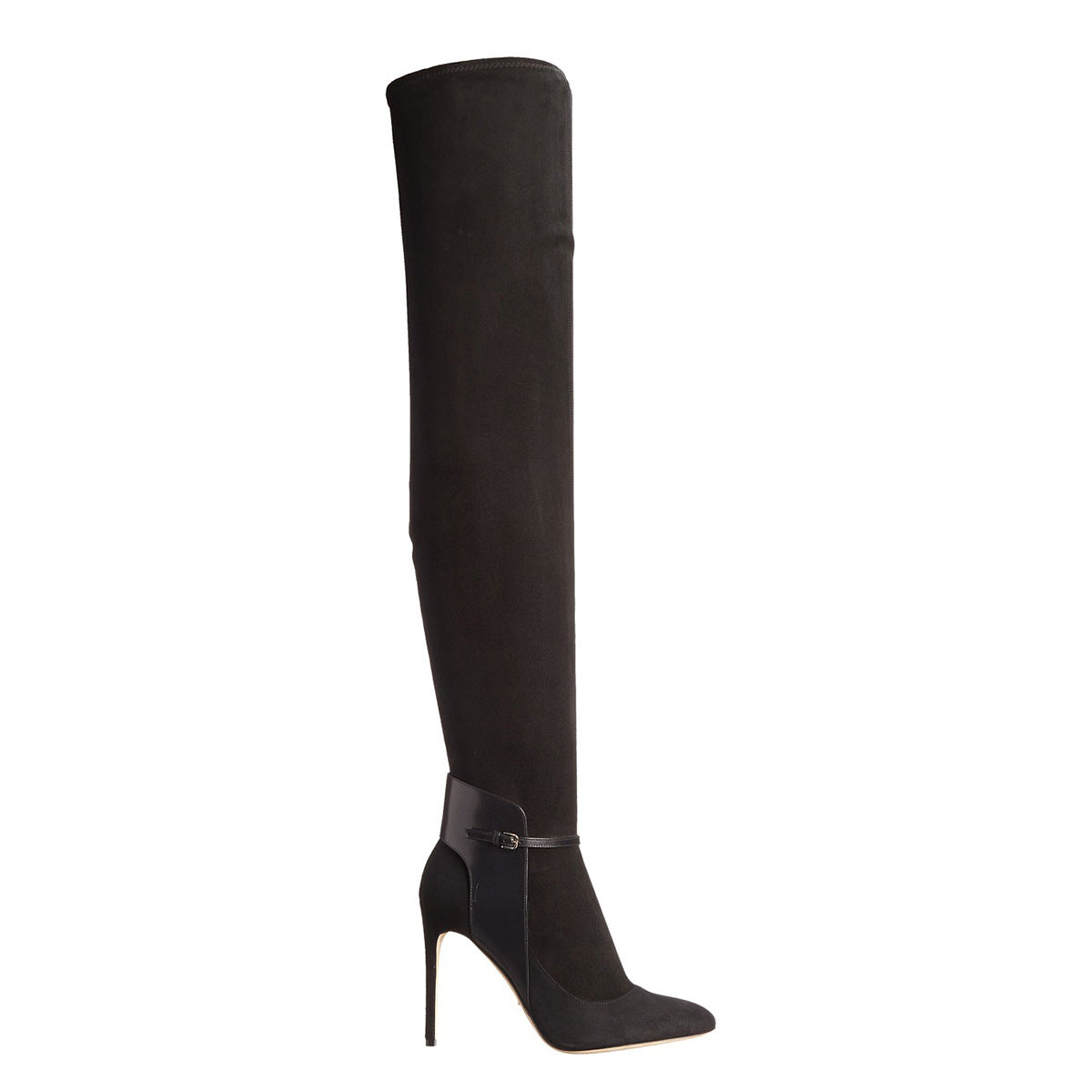 Patchwork Stiletto High Heel Pointed Toe Zipper Over the Knee Long Boots