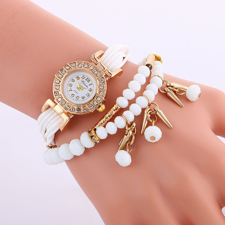 Classic Small Dial Beads String Watch