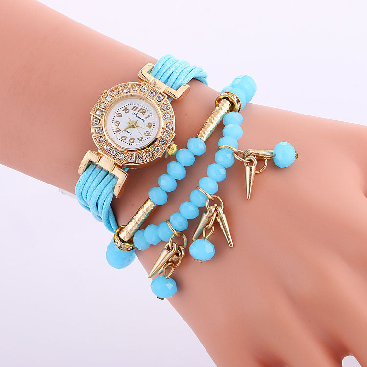 Classic Small Dial Beads String Watch