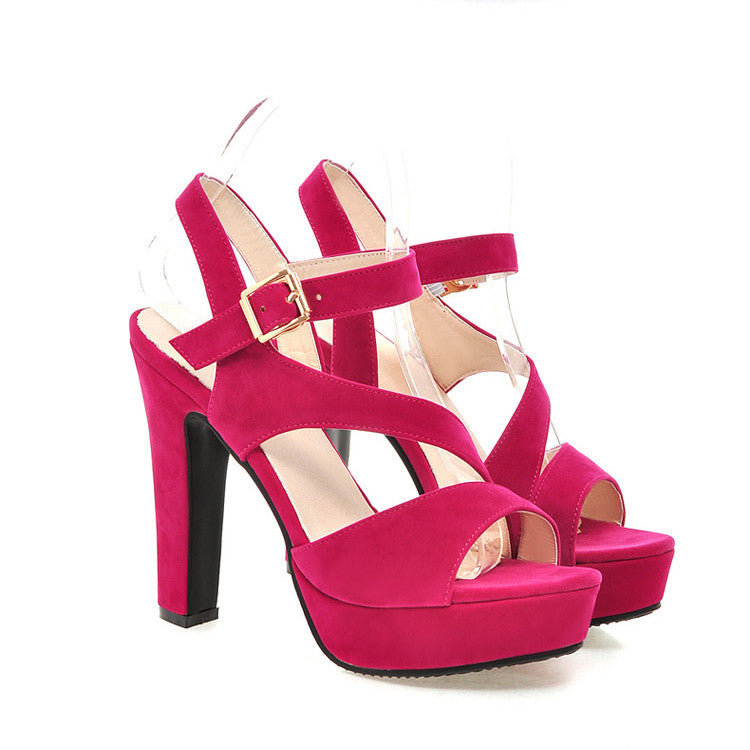 Fashion High Heels Suede Platform Prom Party Sandals - MeetYoursFashion - 6