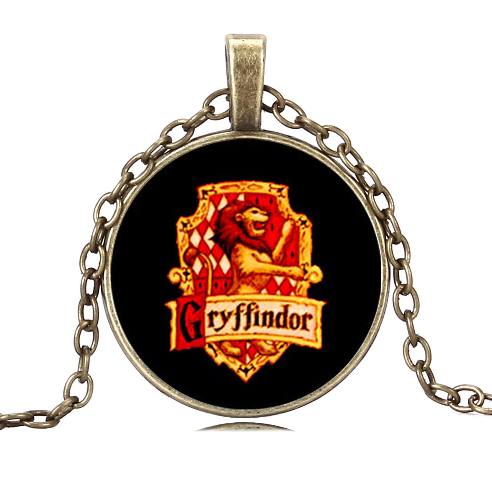Harry Potter Time Gemstone Bronze Glass Pendant Necklace