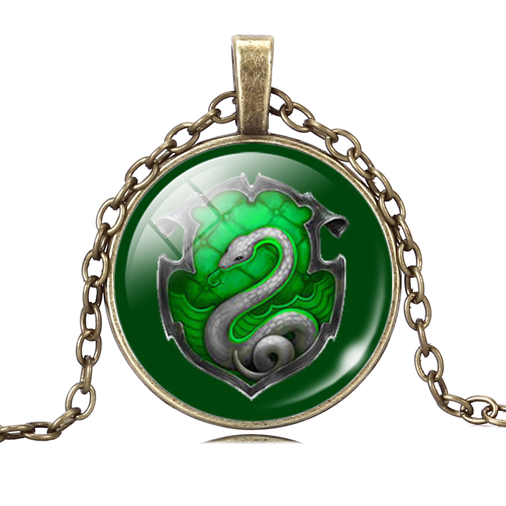 Harry Potter Time Gemstone Bronze Glass Pendant Necklace