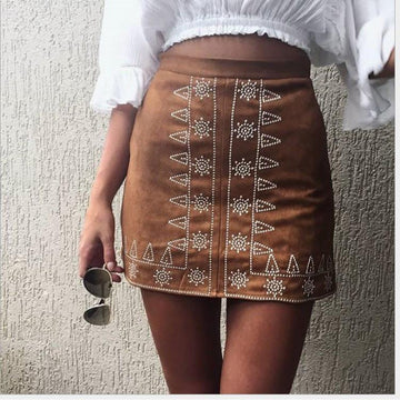 Clearance Bohemian Style Print High Waist Bodycon Mini Skirt