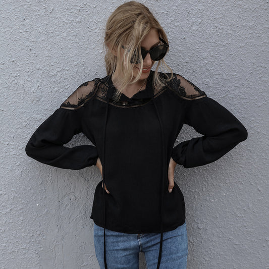Embroidered stitching long sleeve T-shirt