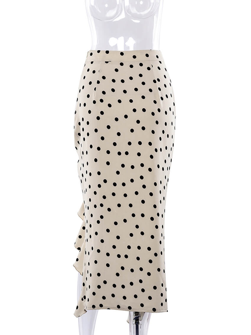 Sexy Khaki Dot Flapper Irregular Maxi Dresses