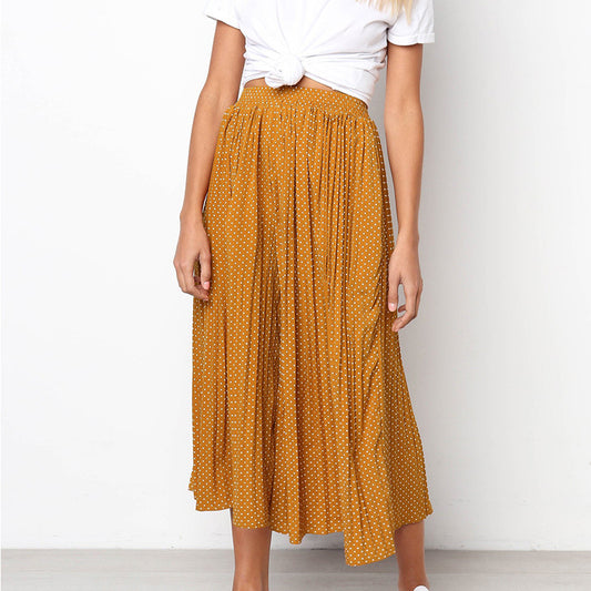 Wide Leg Cropped Loose Polka Dotted Pants