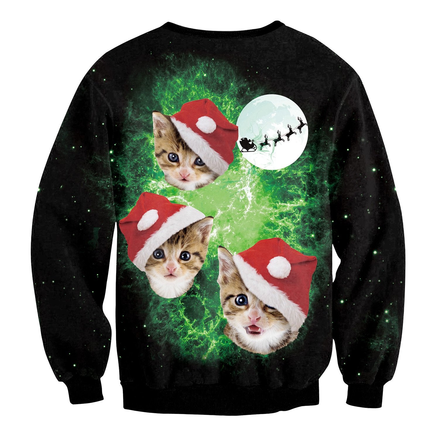 Cute Cat with Hat Women Christmas Print Party Hoodie
