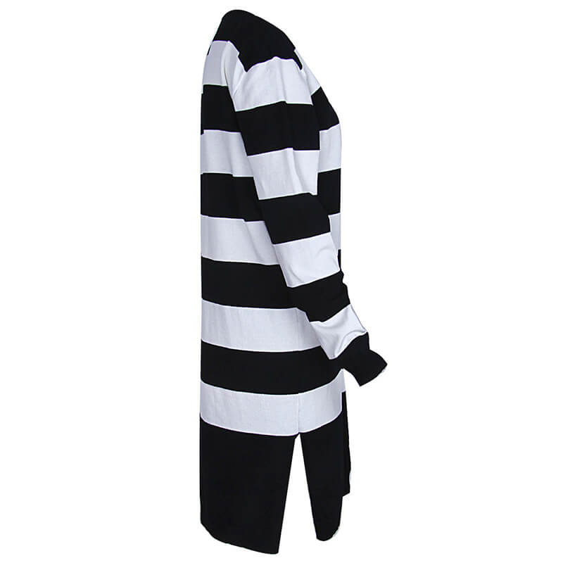 Striped Slits Long Cardigan