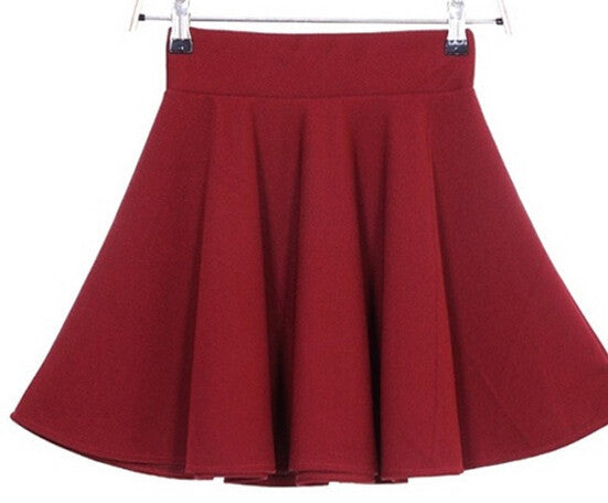 Candy Color Stretch Skater Flared Pleated Mini Skirt - MeetYoursFashion - 16