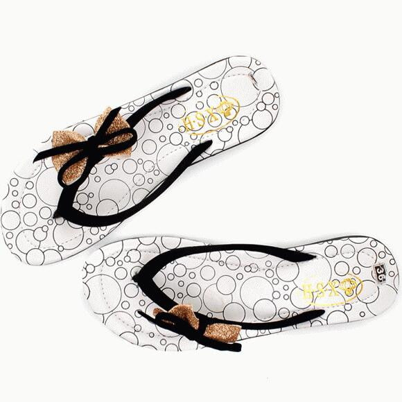 Bowknot Slippers Flat Flip-Flops Sandals