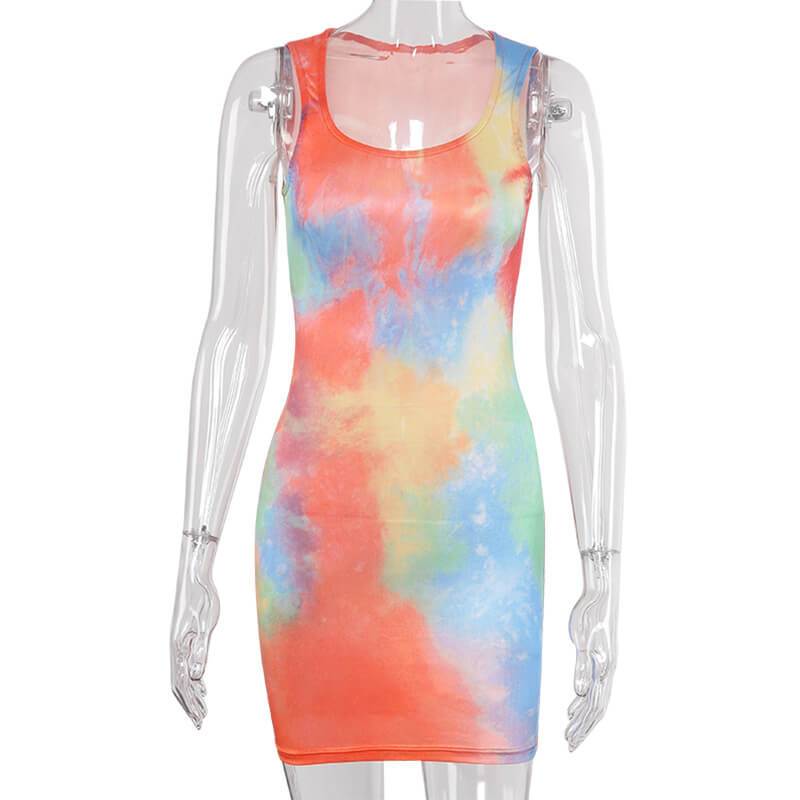 Multicolor Skinny Bodycon Short Dress