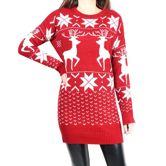 Christmas Tight Reindeer Sweater Dress