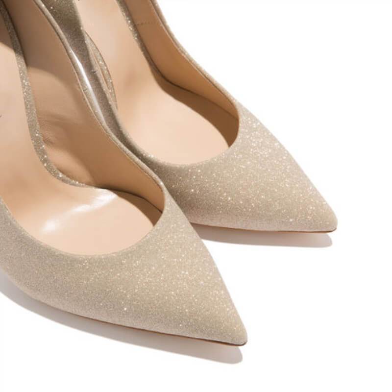 Sexy Leather Sequin Pointed Toe Wedding Pumps