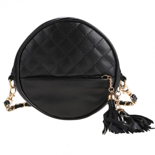 Fashion Women's Synthetic Leather Circle Small Bag Handbag Tassel Shoulder Bag